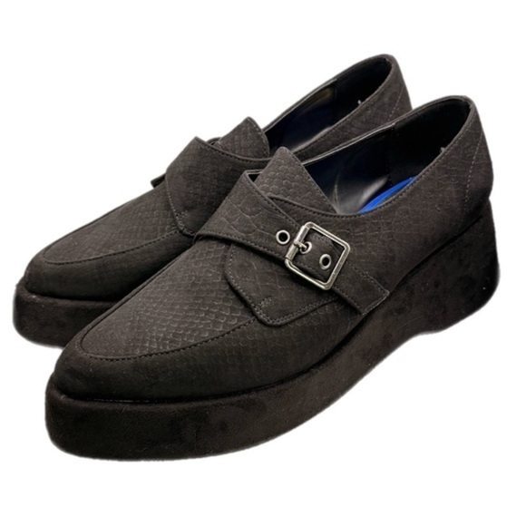 Dolls Kill | Black Library Luxe Platform Shoes with Silver Buckle NIB - Picture 3 of 15